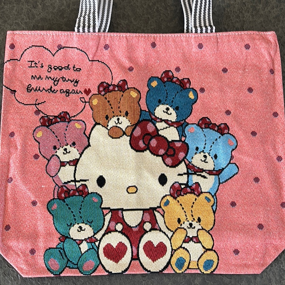 Pink and Red Hello Kitty Tote Bag